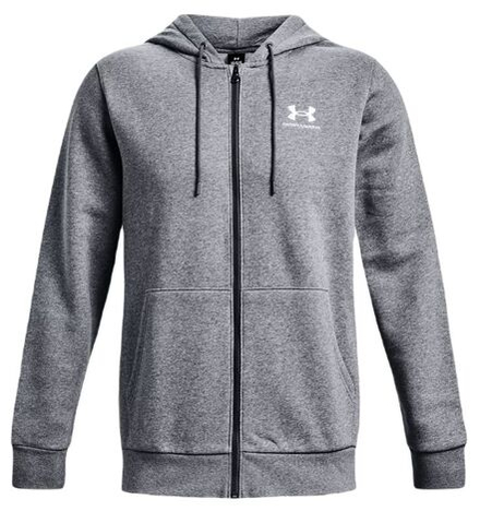 Куртка теннисная Under Armour Men's UA Essential Fleece Full-Zip Hoodie - pitch gray medium heather/white