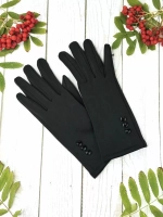 демисезонные перчатки тёплые с декоративными пуговицами