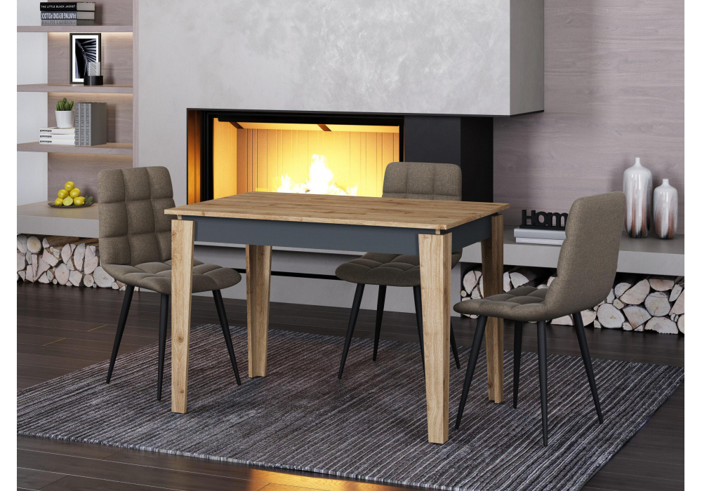 Стол деревянный Woodville Алвин дуб вотан, графит