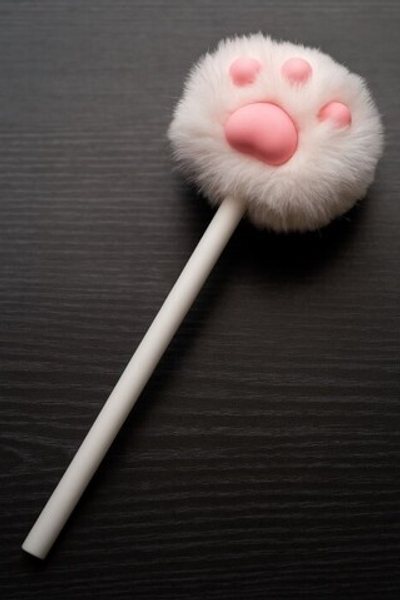 Ручка с помпоном "The foot", white