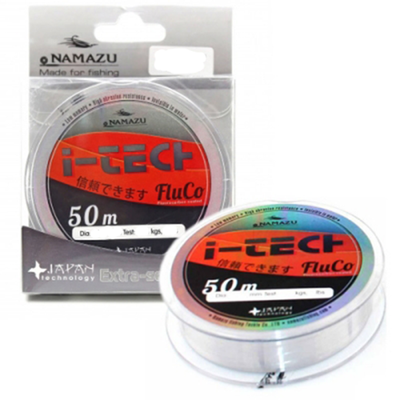 Леска Namazu "I-Tech Fluco", L-50 м, d-0,105 мм, test-0,88 кг, прозрачная