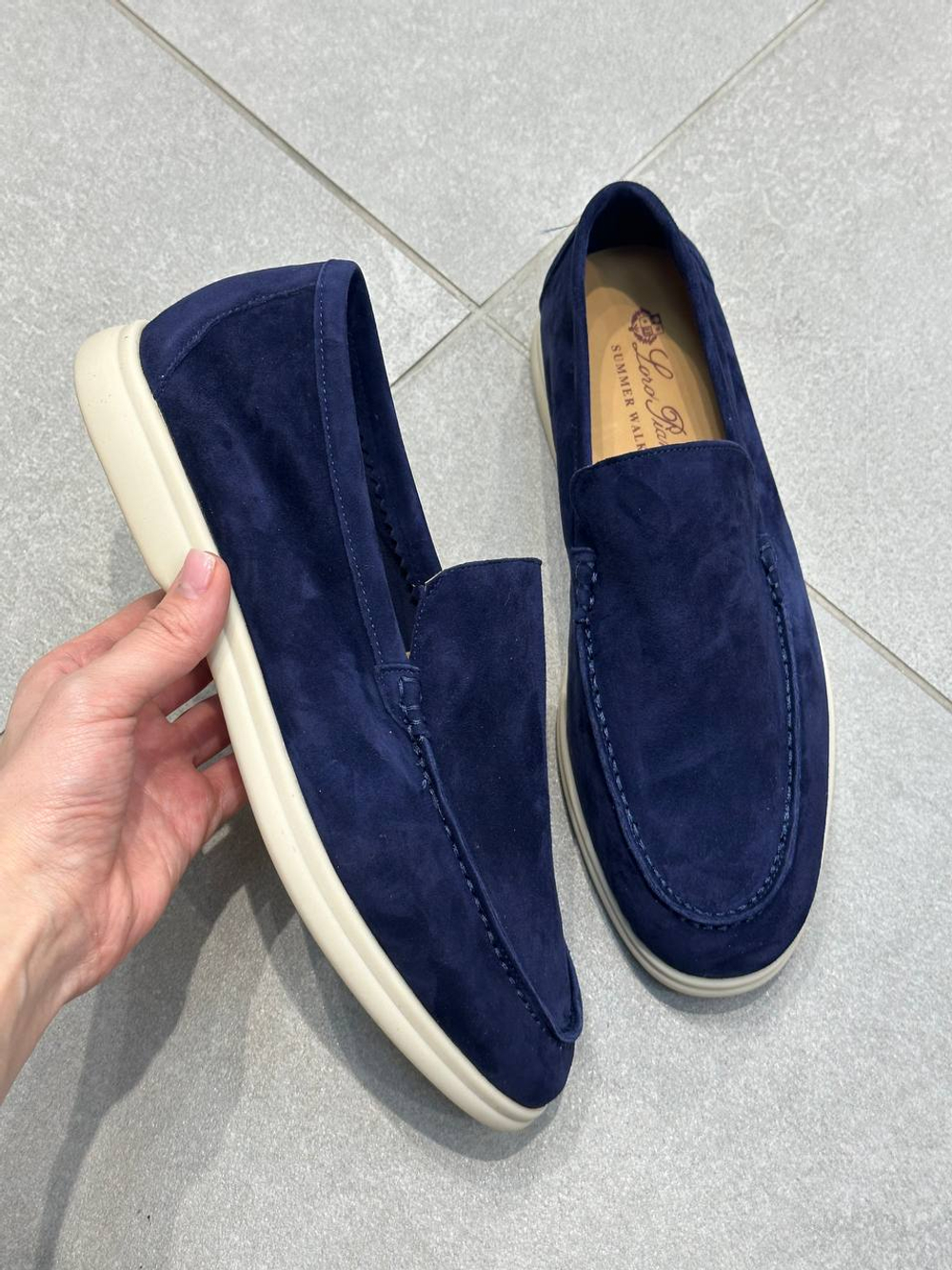 Лоферы из натуральной замши