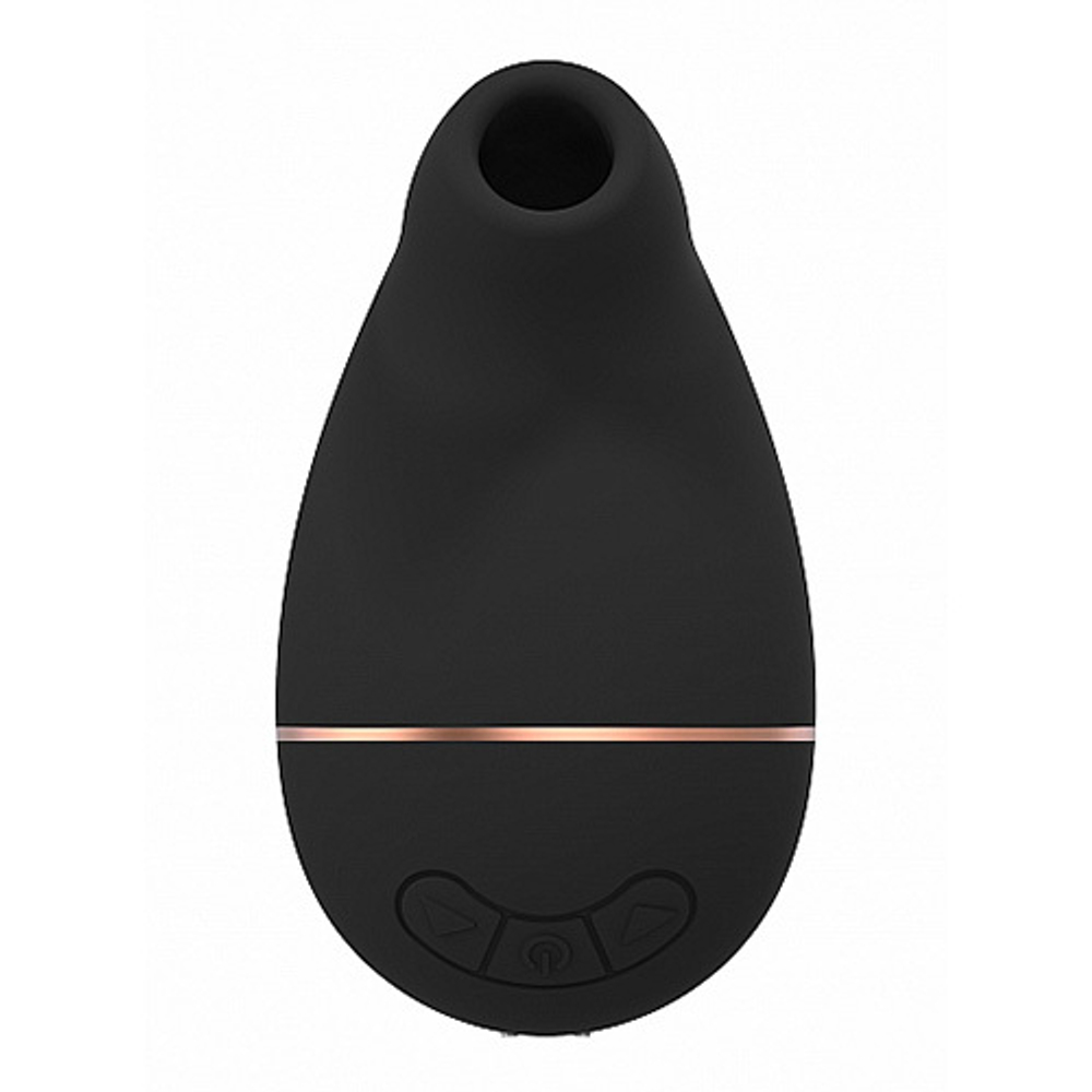 Черный вакуум-волновой клиторальный стимулятор Irresistible Kissable Black IRR002BLK