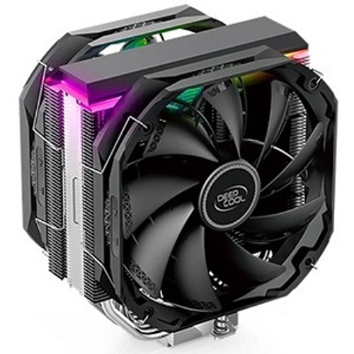 Кулер для процессора Deepcool AS500 PLUS S-1700, TDP 220W, ARGB, черный/серебристый (R-AS500-BKNLMP-G)
