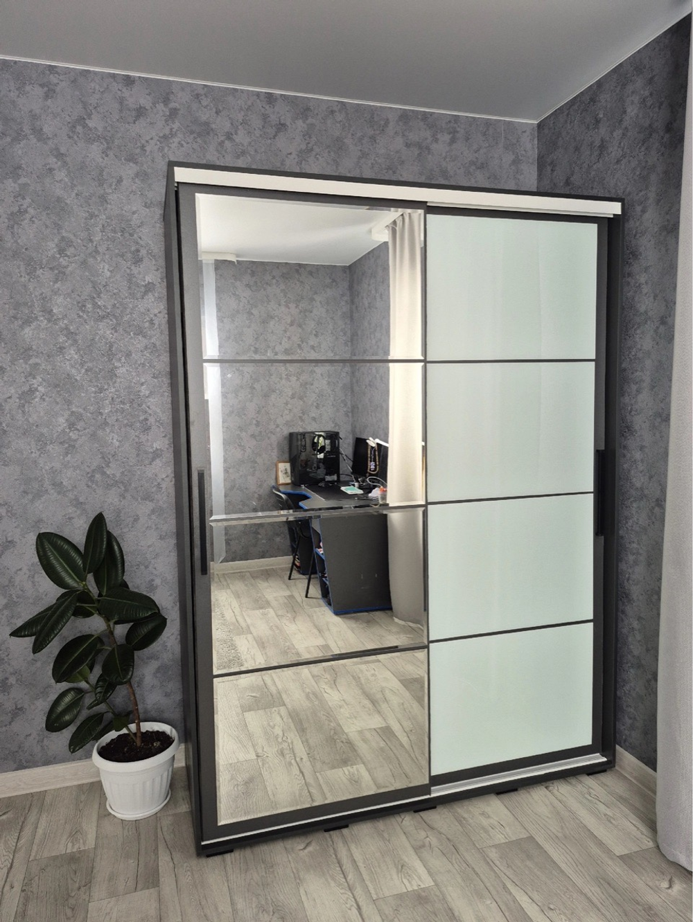 Шкаф-купе Крафт-6 1 ШКК-06 графит 1,6 м