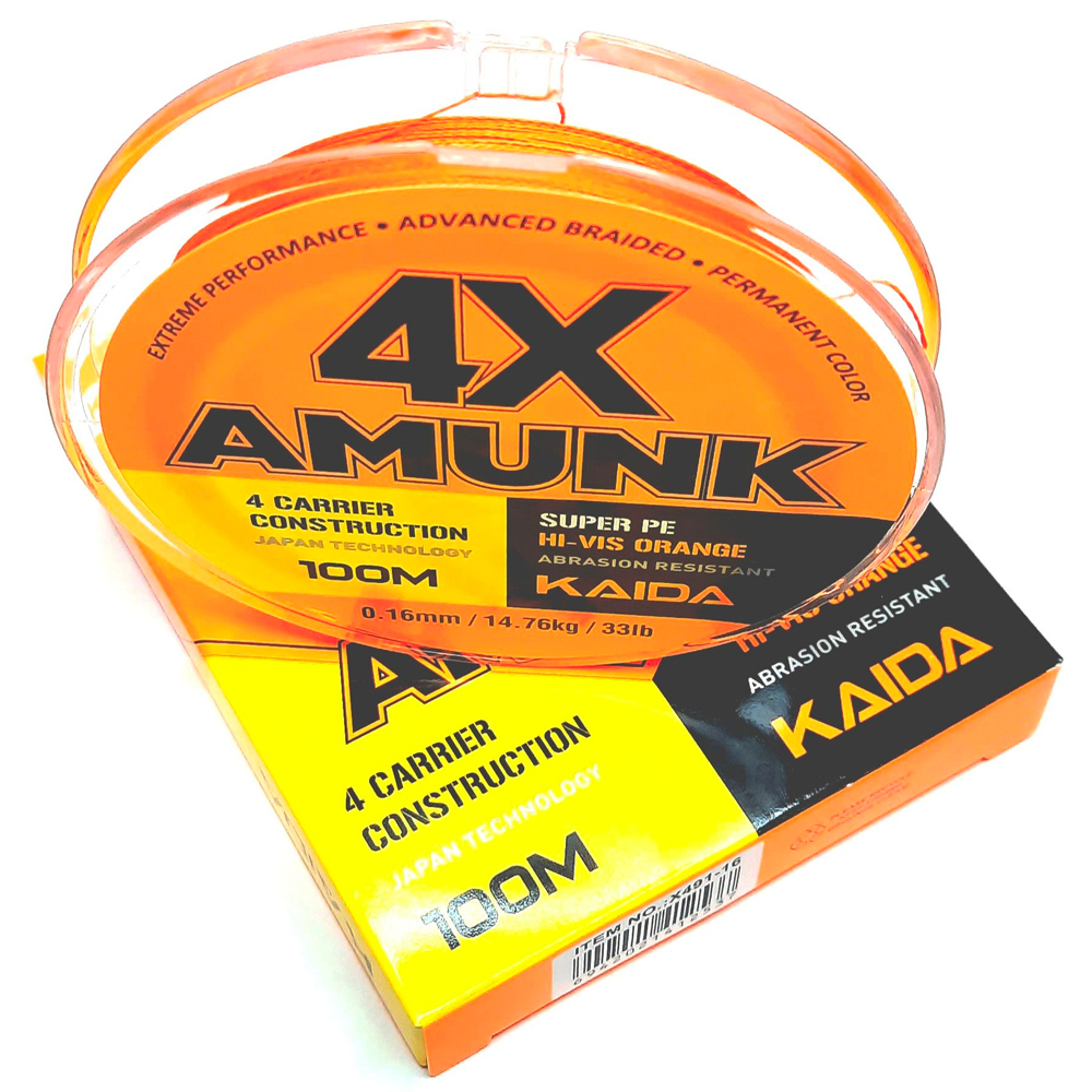 Плетёный шнур 0,14 мм. KAIDA X4 AMUNK 100 метров арт. 491