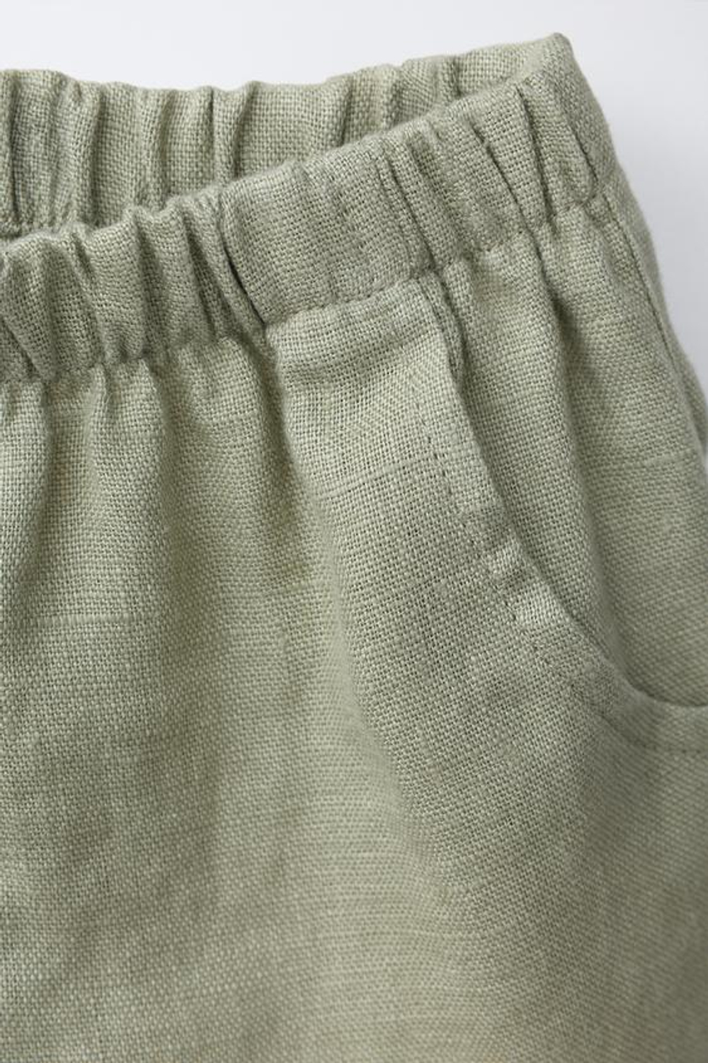 ZARA БЕРМУДЫ ИЗ 100% ЛЬНА, ХАКИ