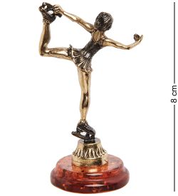 Народные промыслы AM-1386 Фигурка «Фигуристка» (латунь, янтарь)