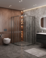 Душевой уголок Cezares MOLVENO-RH-22-120/110-C-GM-IV, 120х110х195, профиль оружейная сталь, прозрачное стекло