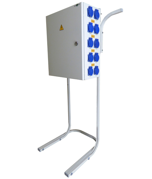 Щит силовой для строительной площадки ЩСсп-32-4-0/0/20, в сборе со стойкой