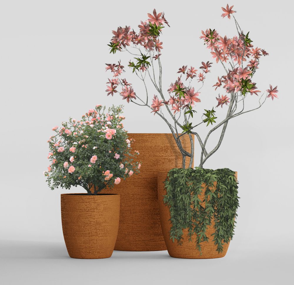 Кашпо VASE3 EROSIA OCHRE