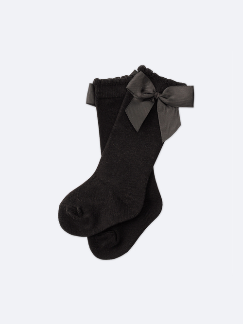 Гольфы с бантиком гладкие, Черный