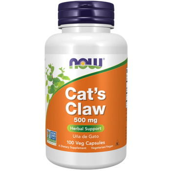 Now Foods Cat's Claw 500 mg 100 veg capsules, Экстракт коры кошачьего когтя, Кошачий коготь
