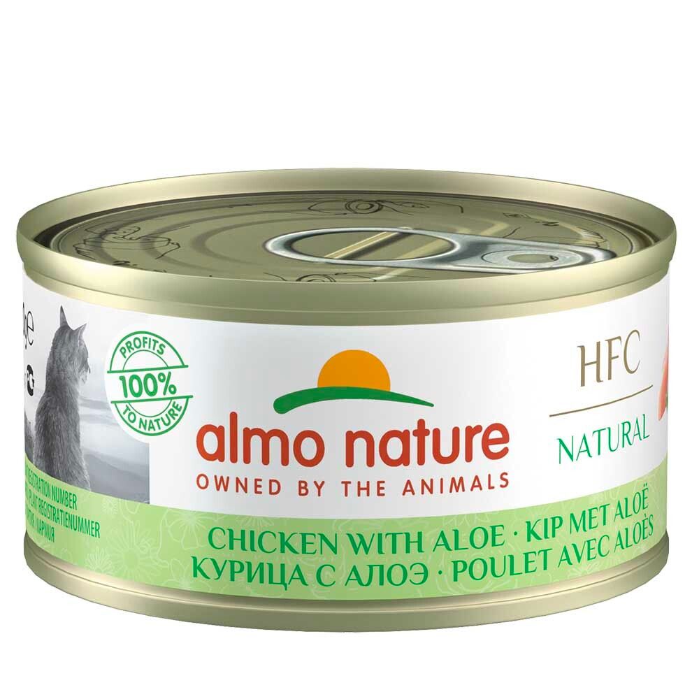 Almo Nature консервы для кошек &quot;HFC Natural&quot; с курицей и алоэ (55% мяса) 70 г банка