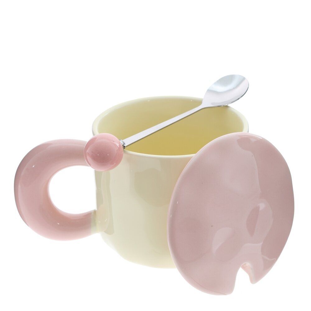 GAEM Кружка с крышкой и ложкой, 330 мл, L14 W9 H9 см, 4в.