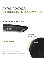 Сковорода-чудушница "Мечта" Гранит с несъемной ручкой 35см