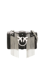 MINI LOVE BAG METAL FRINGES – black