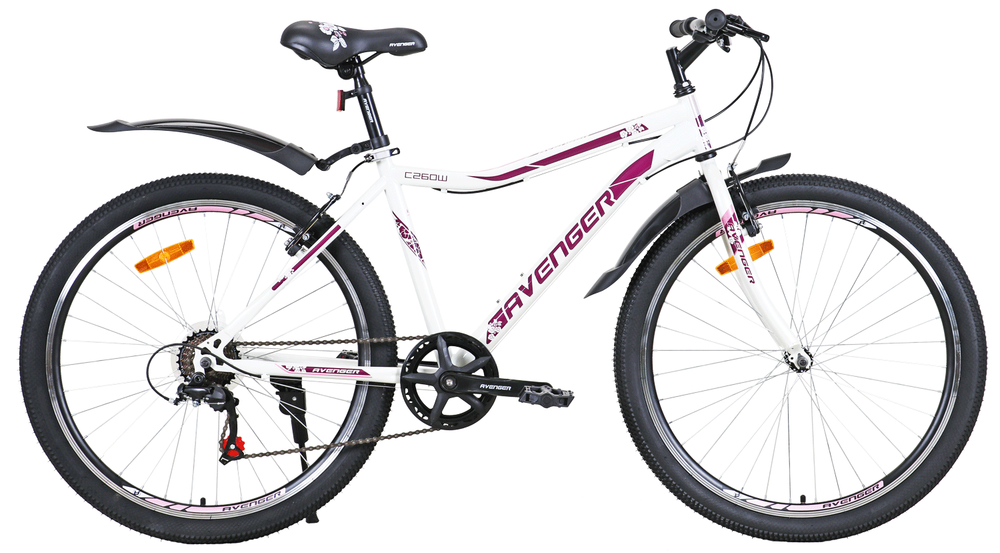 Велосипед 26" AVENGER C260W, белый/фиолетовый, 17,5"