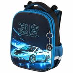 Ранец BRAUBERG PREMIUM, 2 отделения, с брелоком, "Night race", 3D-панель, 38х29х16 см, 272014