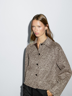 Massimo Dutti Короткое пальто из смесовой шерсти, коричневый