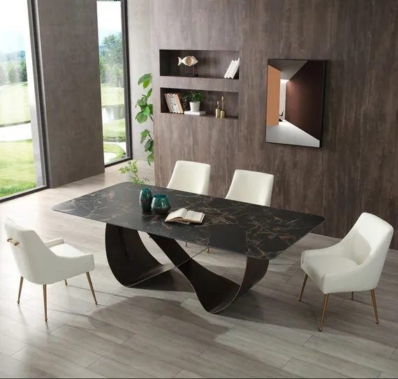 Стул Senna, белое букле с золотыми ножками