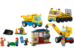 Конструктор Лего Сити Строительные машины и кран с шаром 60391 LEGO City Construction Trucks and Wrecking Ball Crane 4+