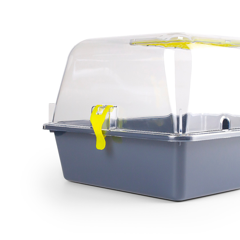 Террариум ZOOSET прозрачный серый/желтый - L (42х30,5х22,5 см)