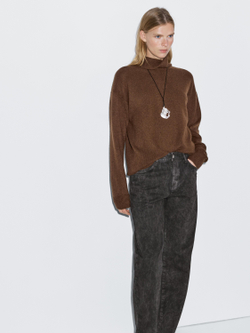 Massimo Dutti Джинсы прямого кроя со средней посадкой, темно-серый