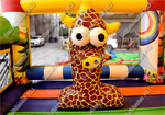 Надувной батут "Зверята с крышей 3" со скалодромом, 13*8*6 м