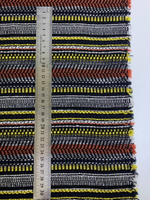 Костюмная принт полоска, белый/серый, отрез ткани 1,5м