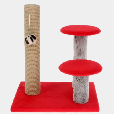 Когтеточка lowcost столбик + 2 гриба джут 35х32х40 ø7 ss=809 стм-10
