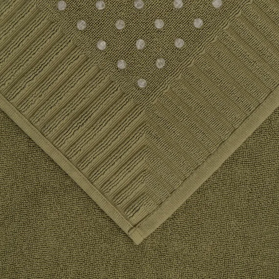 Коврик для ванной с фактурным бортиком оливкового цвета из коллекции essential, 50х80 см