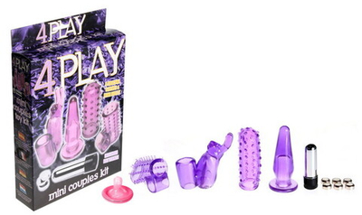 Набор насадок 4 PLAY с мини-вибратором (Цвет: фиолетовый)