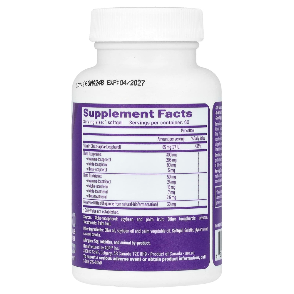 Advanced Orthomolecular Research AOR, Total E™, 60 капсул