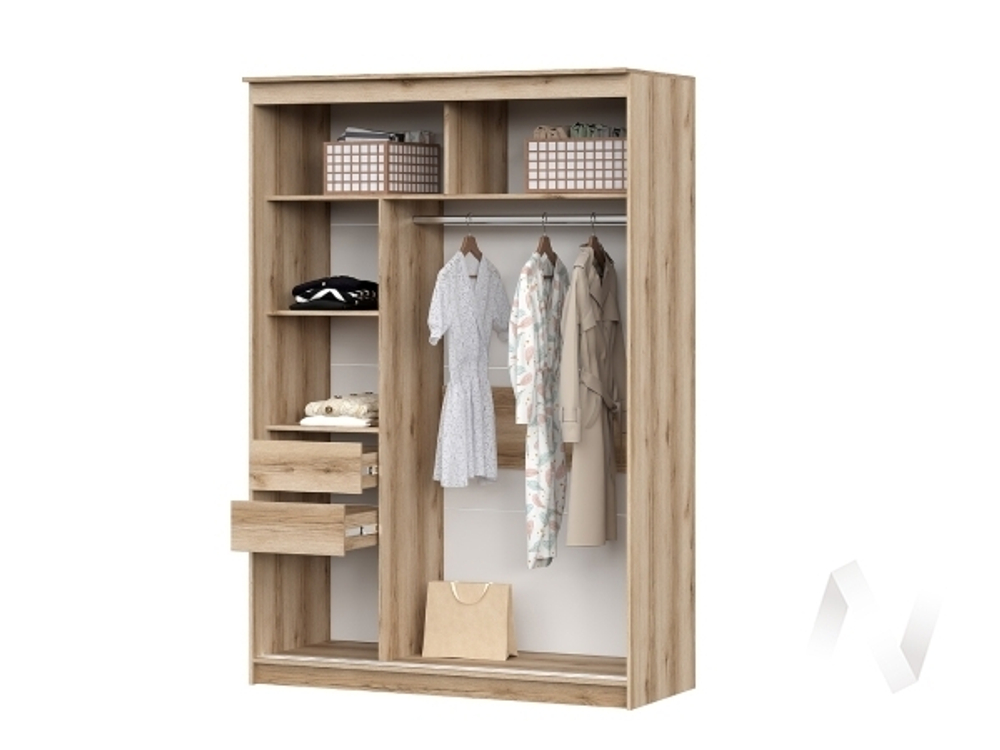 Шкаф-купе №25 1;5 Блэк (делано/лакобель/черный матовый)