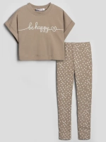 Костюм для девочки летний футболка и леггинсы