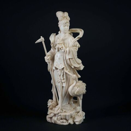 Винтаж: ОКИМОНО «СИ ШИ С ЖУРАВЛЕМ» – Самая красивая женщина Китая