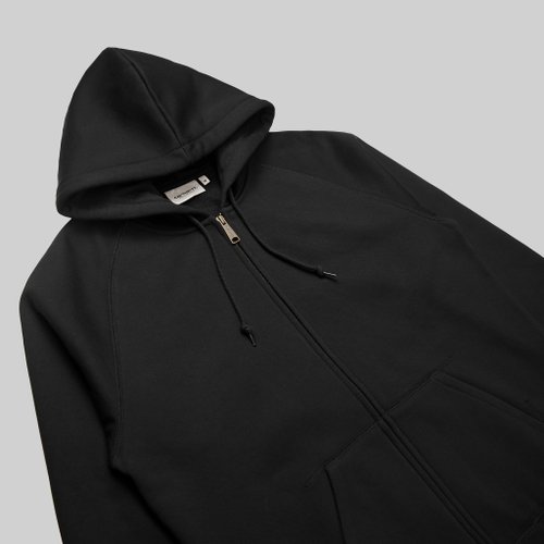 Толстовка мужская Carhartt WIP Chase Jacket Hooded артикул:I033664_black - купить в магазине Дайс