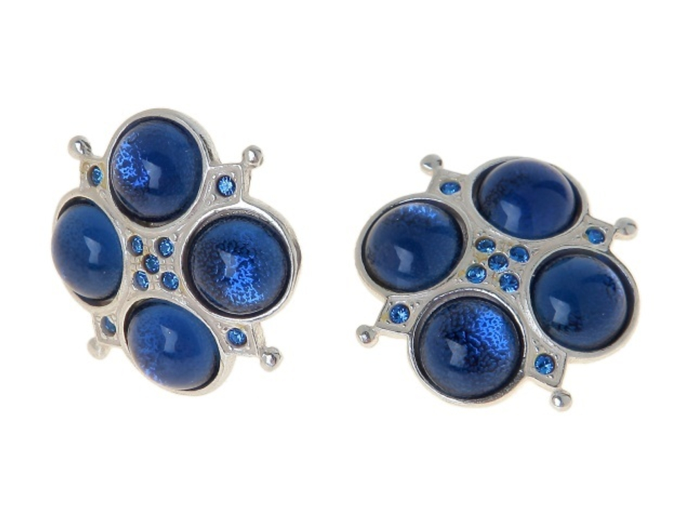 "Ламия 1" серьги в серебряном покрытии из коллекции "Дефиле" от Jenavi  английским замком