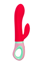 Вибратор с клиторальным стимулятором Flovetta Petunia красный 19 см