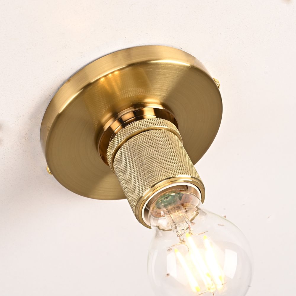 Потолочный Светильник Rh Utilitaire Socket Flushmount Brass By Imperiumloft