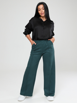 Брюки "Палаццо" замша изумруд