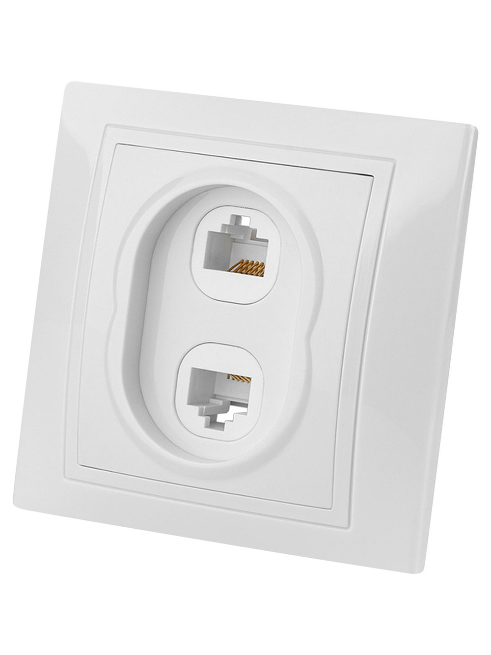 Розетка телефонная RJ11 + компьютерная RJ45 белая "Таймыр" TDM