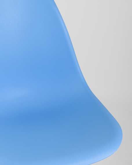 Eames Style DSW голубой пластик, стальной каркас, натуральный массив бука