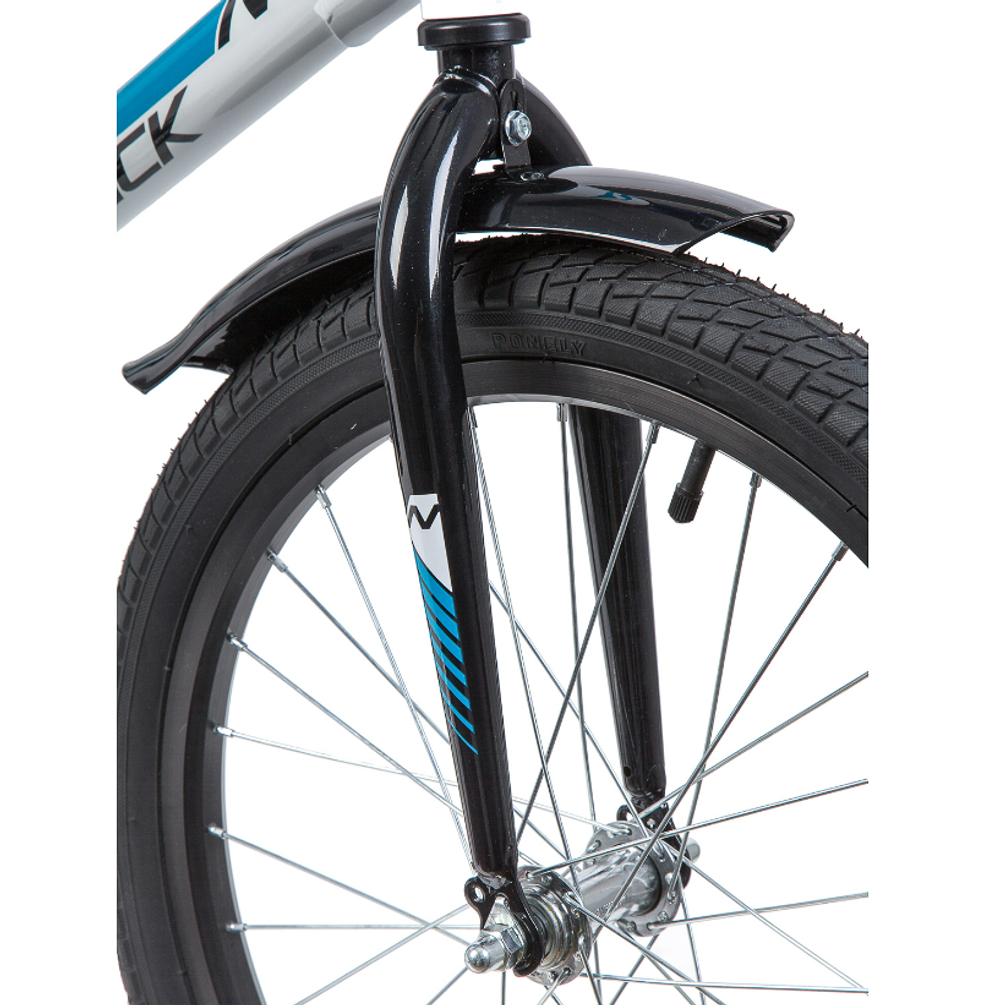 Велосипед NOVATRACK 20" CRON, белый, алюм.рама, тормоз нож, короткие крылья, нет багажника