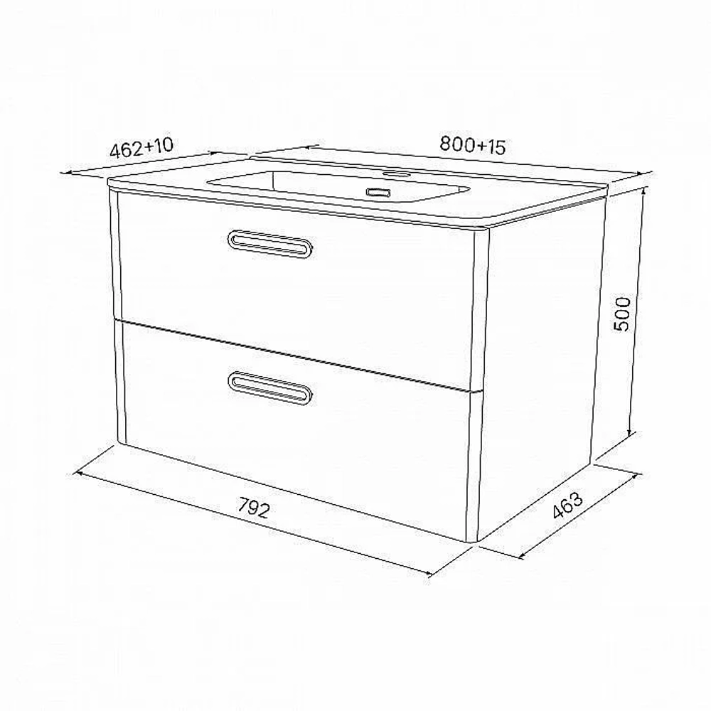 Тумба с раковиной IDDIS Brick BRI80W0i95K 80 белая