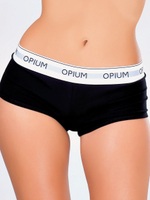 Хлопковые трусы-шортики в спортивном стиле (Размер: S) (Цвет: черный)