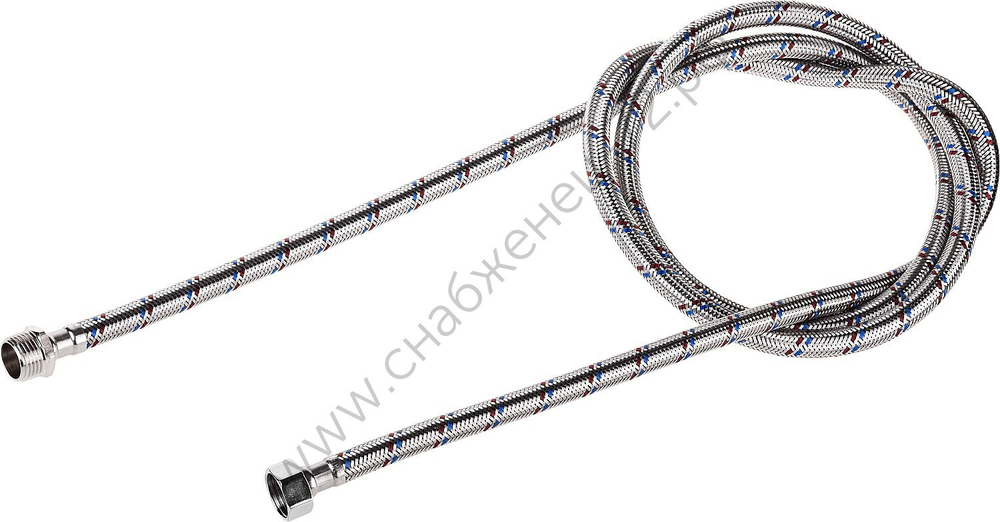 ЗУБР 1/2″, 2,0 м, гайка-штуцер, Гибкая подводка для воды (51005-G/S-200)