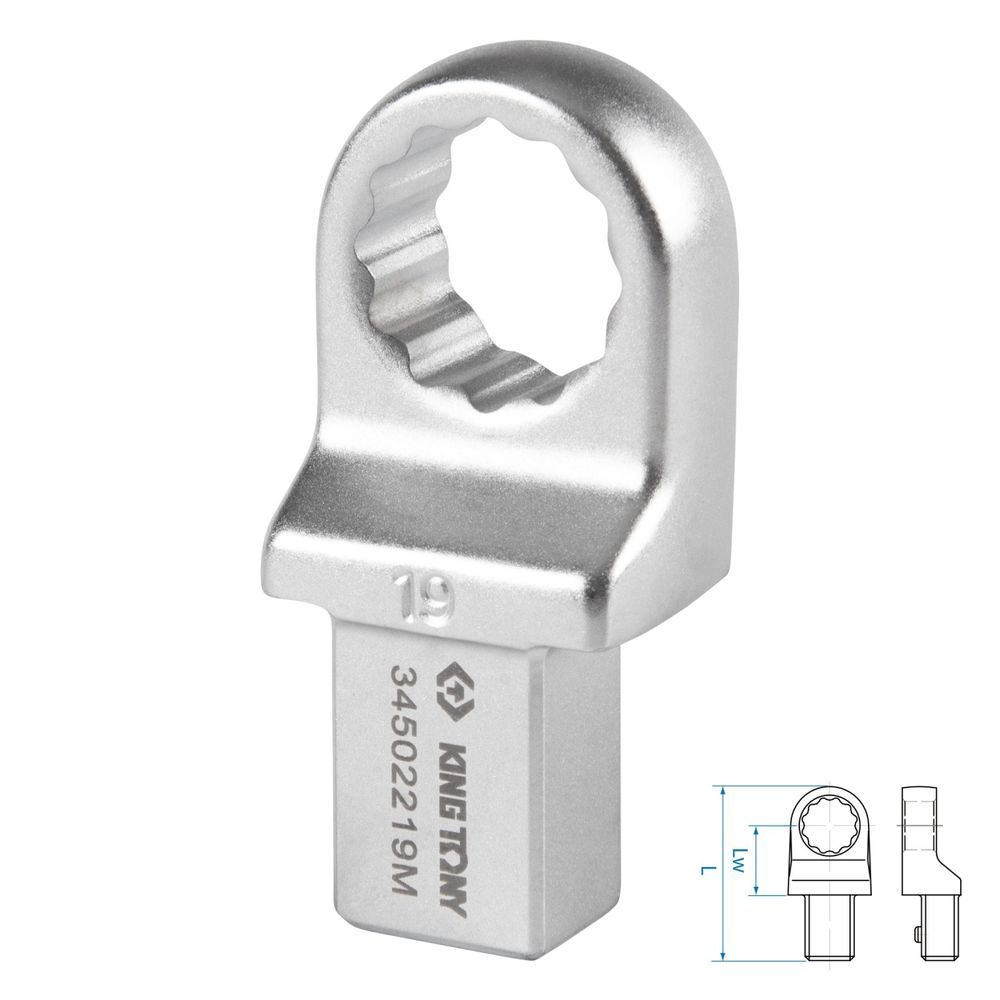 KING TONY (34502219M) Насадка накидная серии "FIT", 19 мм, 14х18 мм