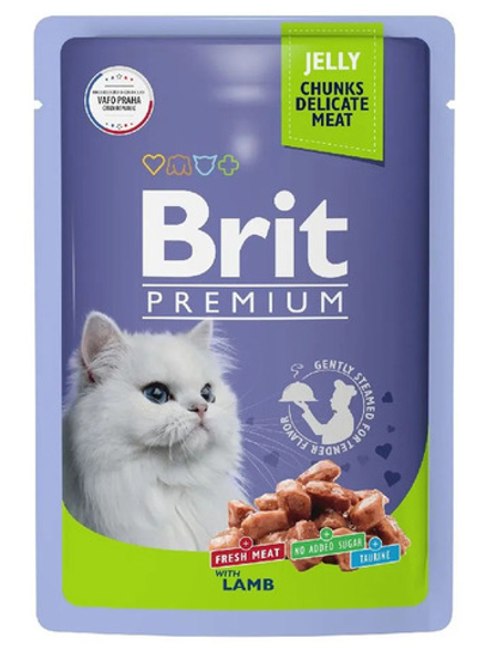 Brit premium Пауч для взрослых кошек, Ягнёнок в желе, 85г, 5050147	BRIT PREMIUM,